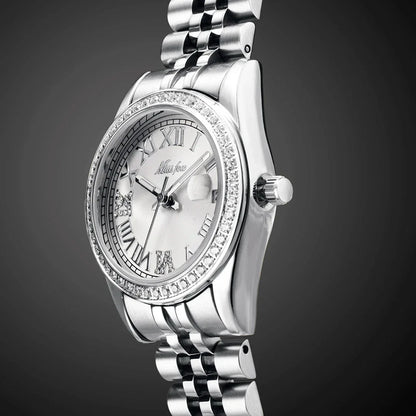 Luxury Women's Stainless Steel Watch | Japan Movement Ladies Quartz Wristwatch | Waterproof Calendar Iced Out Watch | Reloj Mujer | Caratix - CaratixJewelry