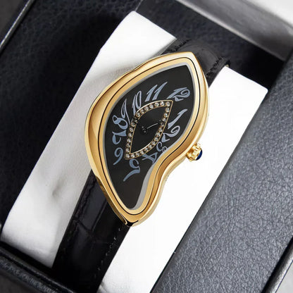 Luxury Alien-Inspired Twisted Men's Watch | Gothic Punk Y2K Iced Out Watch | Vintage Irregular Women's Niche Design | Quartz Punk Clock | Caratix - CaratixJewelry