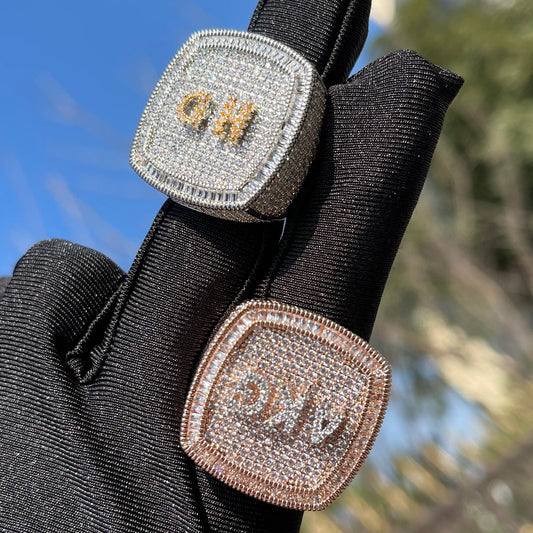 Iced Out Custom Letters Diamond Ring – Luxury Hip Hop Jewelry for Men & Women