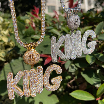 Bag Chaser Drip Iced Out Personalized Custom Name Necklace Pendant - Luxury Custom Jewelry