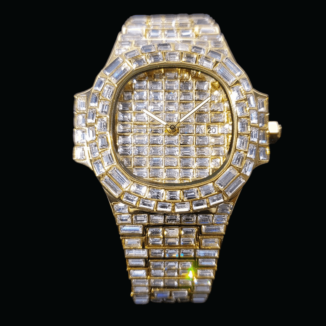 Fully Lab Diamond Iced Out Diamond Watch – Luxury Hip Hop Timepiece