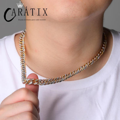 CARÁTIX 10mm Claw Set Cuban Chain | 3A+ CZ Iced Out Hip Hop Necklace for Men