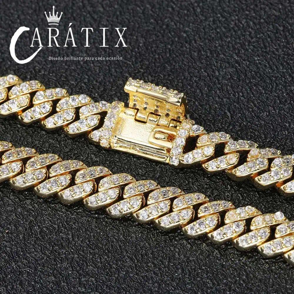 CARÁTIX 6MM Miami Cuban Link Charm Bracelet – Bling Zircon Hip Hop Jewelry for Men & Women
