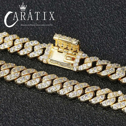 CARÁTIX 6MM Miami Cuban Link Charm Bracelet – Bling Zircon Hip Hop Jewelry for Men & Women