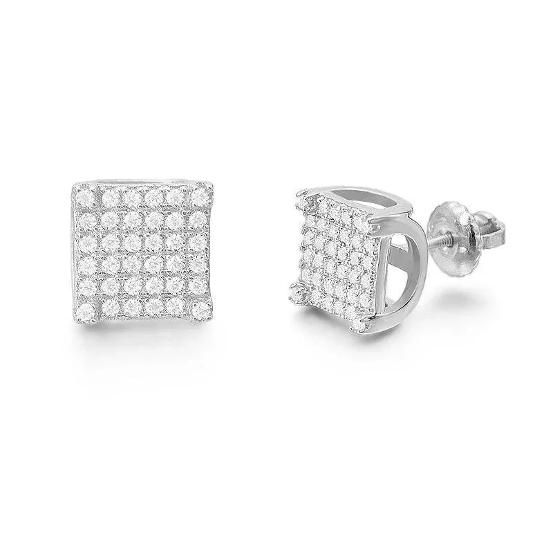 New Hip Hop VVS S925 Silver Moissanite Stud Earrings - CaratixJewelry