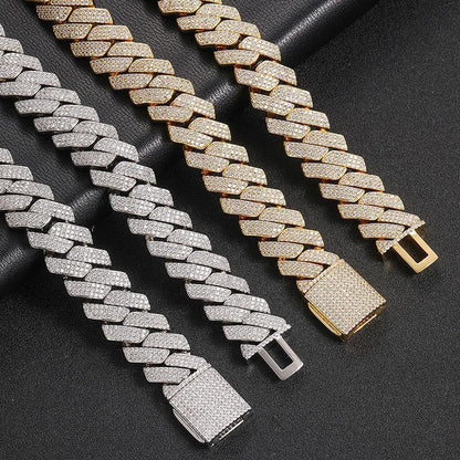CARÁTIX 20mm 3-Row Rhombus Cuban Chain - CaratixJewelry
