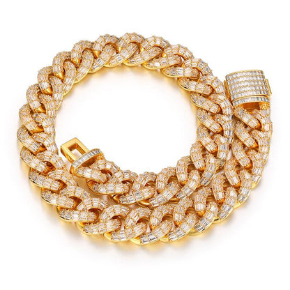 CARÁTIX 20mm 4-Row Cuban Chain | Claw Set CZ Iced Out Hip Hop Necklace for Men