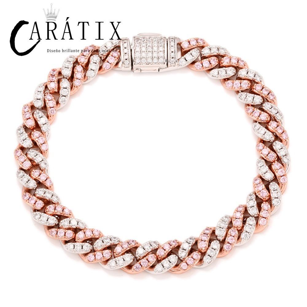CARÁTIX Round Cuban Miami Chain | AAA CZ Iced Out Prong Set Hip Hop Choker Necklace for Men & Women