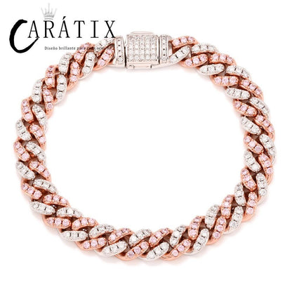 CARÁTIX Round Cuban Miami Chain | AAA CZ Iced Out Prong Set Hip Hop Choker Necklace for Men & Women