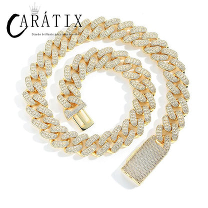 CARÁTIX 20mm Full CZ Cuban Chain Set | 5A+ Iced Out Hip Hop Necklace & Bracelet for Men