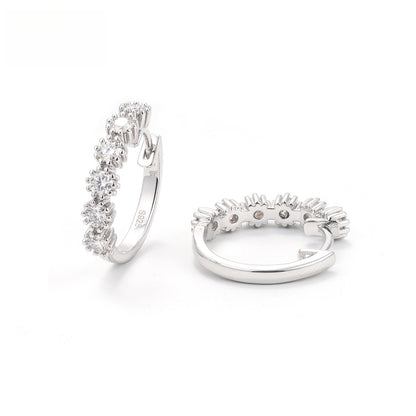 Medium Moissanite Hoop Earrings S925 Silver | 25mm D VVS1 Iced Out Hoops | Caratix