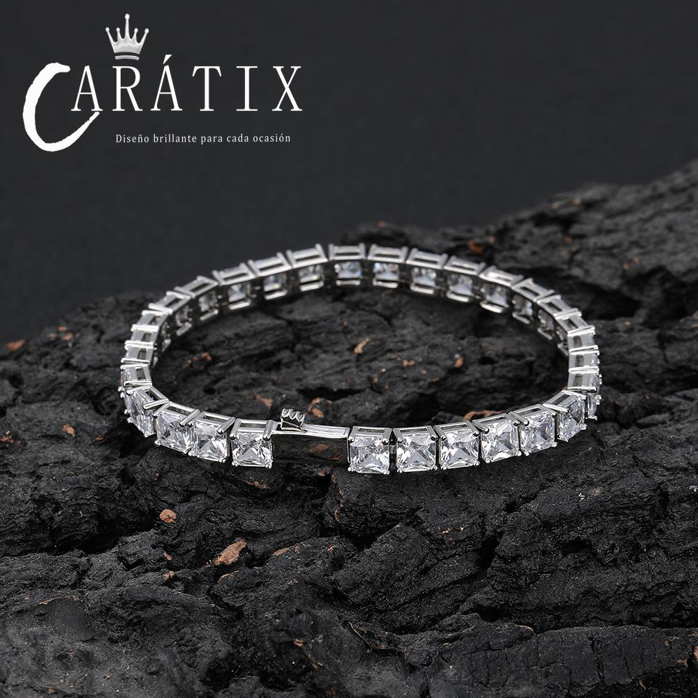 CARÁTIX -  Fashion  Tennis Chain Simplicity Square 5A Cubic Zirconia Luxury Inlaid Tennis Necklace for Women Gift Valentine's Day Gift for Men & Girls & Boys Mothers' Day Gift #Springtok