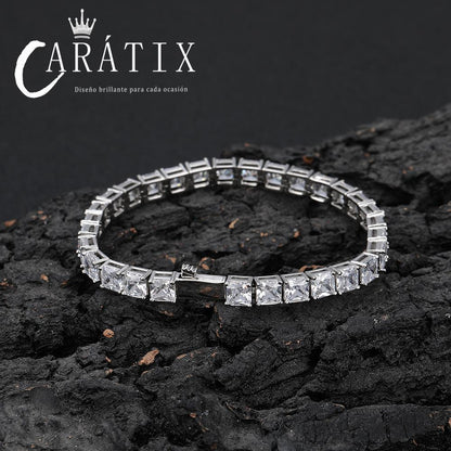 CARÁTIX -  Fashion  Tennis Chain Simplicity Square 5A Cubic Zirconia Luxury Inlaid Tennis Necklace for Women Gift Valentine's Day Gift for Men & Girls & Boys Mothers' Day Gift #Springtok