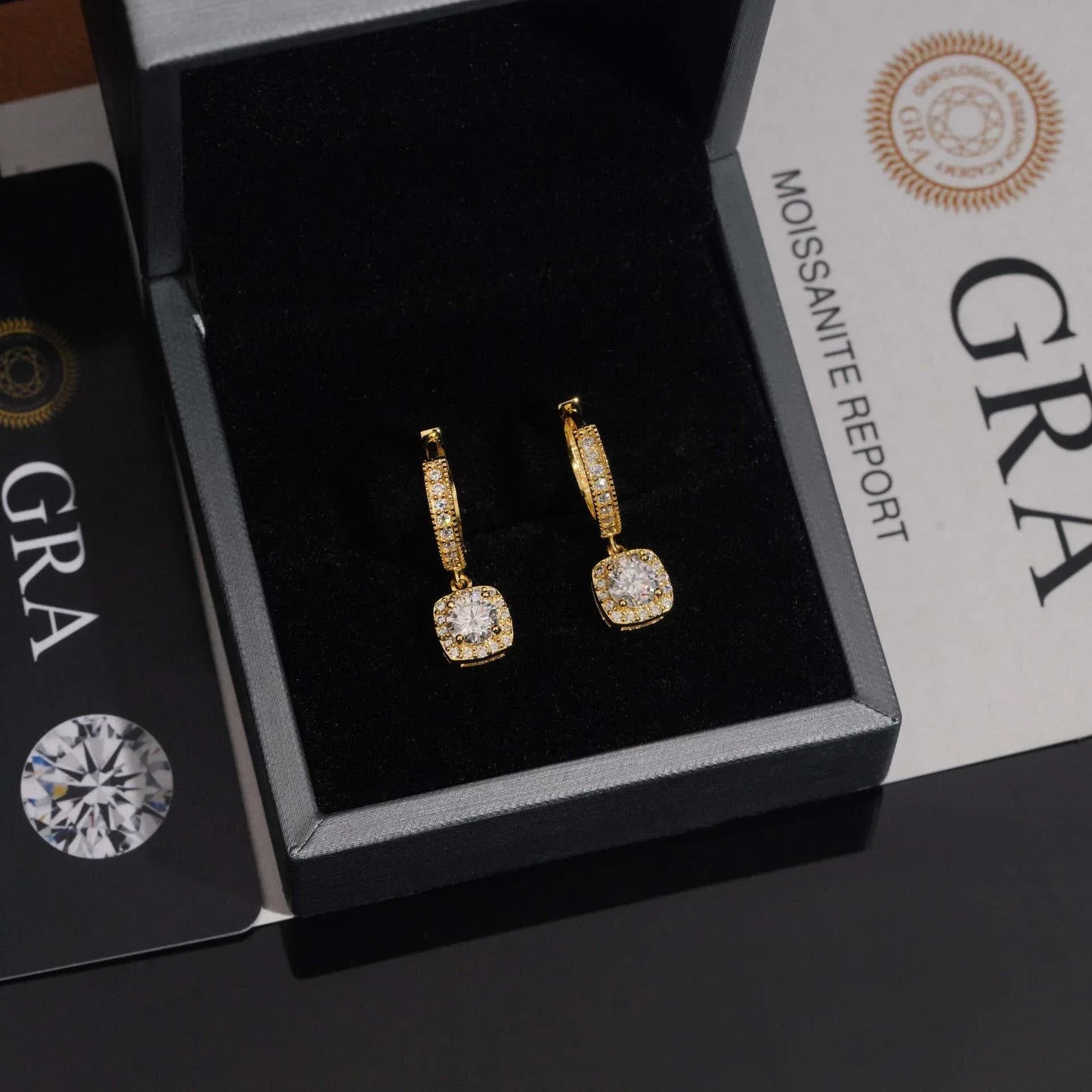 S925 Silver Moissanite Square Bag Design Hoop Earrings - CaratixJewelry