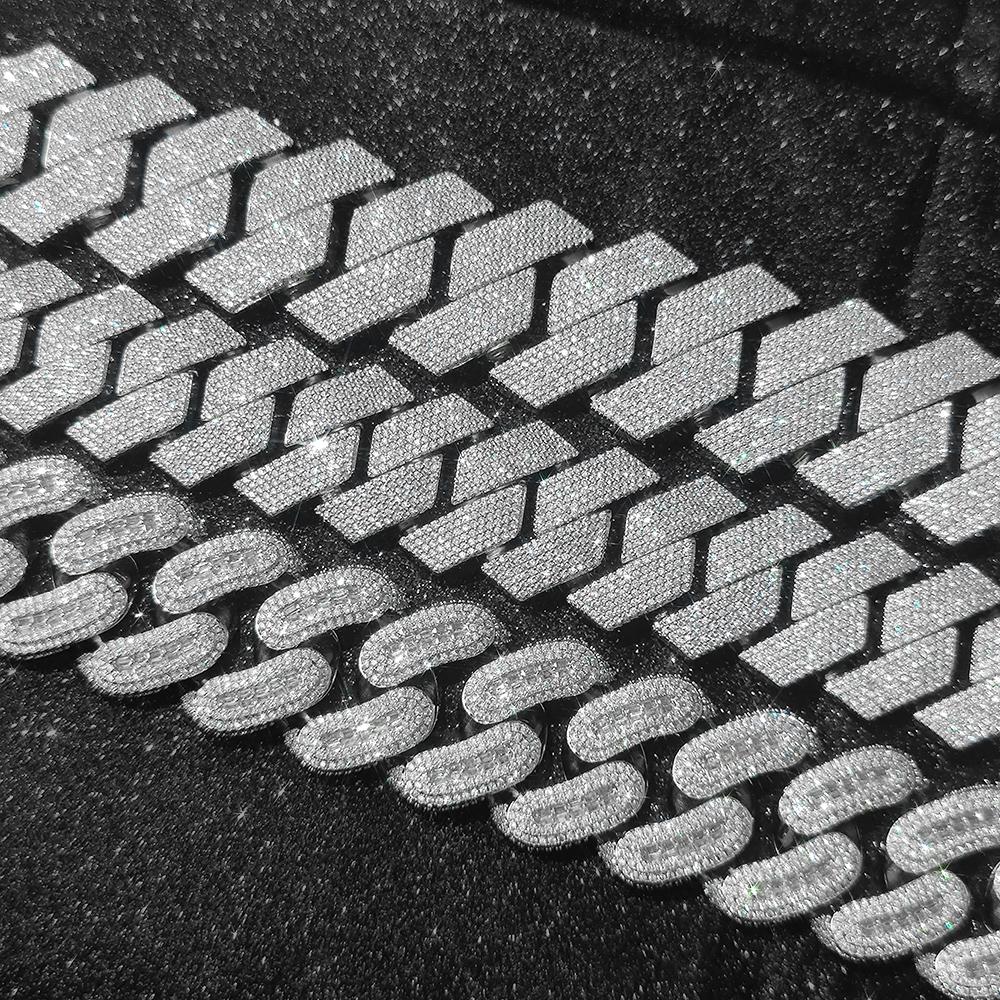 CARÁTIX 29mm Rectangle CZ Cuban Chain | Bling Zircon Hip Hop Necklace for Men