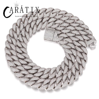 CARÁTIX 15mm Full CZ Cuban Chain | Iced Out Hip Hop Necklace for Men