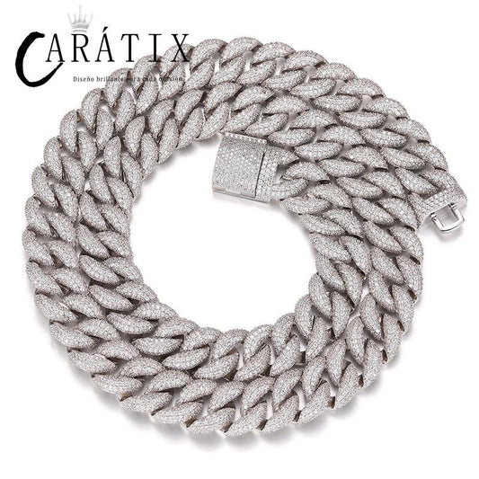 CARÁTIX 15mm Full CZ Cuban Chain | Iced Out Hip Hop Necklace for Men
