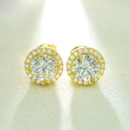 6.5mm 1ct Moissanite Stud Earrings S925 Silver | D Color VVS1 Diamond Tester | Caratix