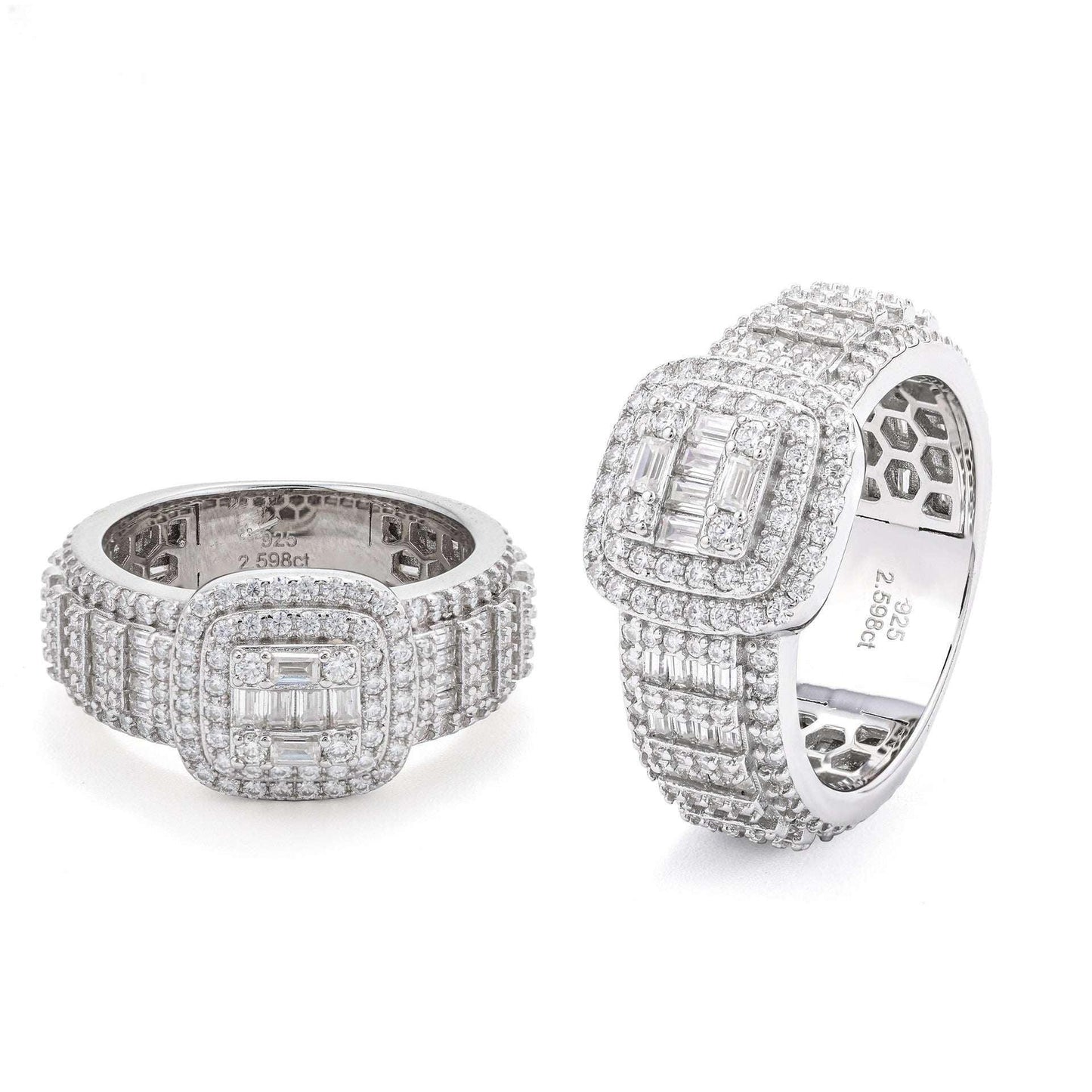 T-Cut Moissanite Men’s Ring | S925 Silver Full Iced Out Hip Hop Jewelry - CaratixJewelry