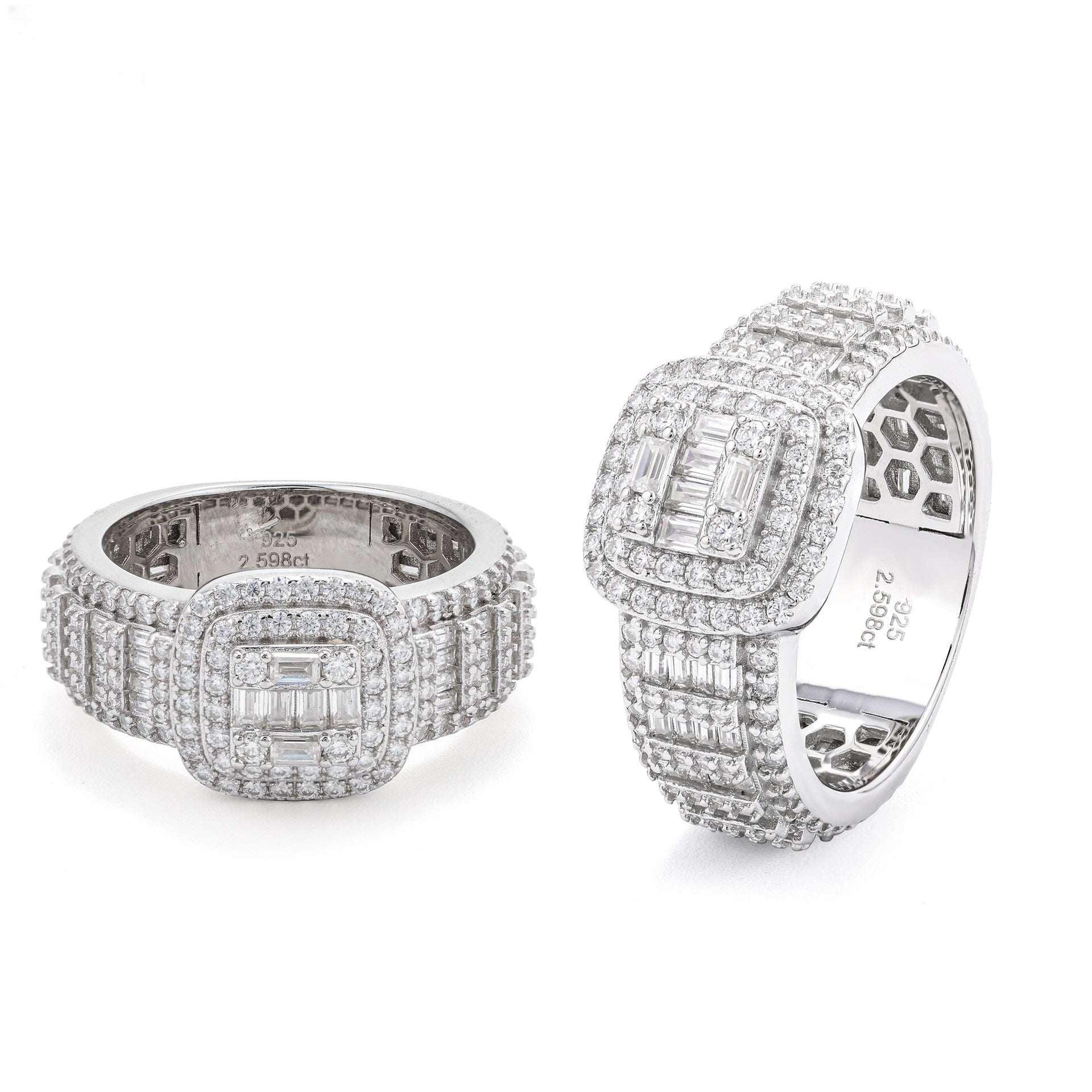 T-Cut Moissanite Men’s Ring | S925 Silver Full Iced Out Hip Hop Jewelry - CaratixJewelry