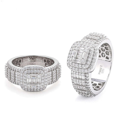 T-Cut Moissanite Men’s Ring | S925 Silver Full Iced Out Hip Hop Jewelry - CaratixJewelry