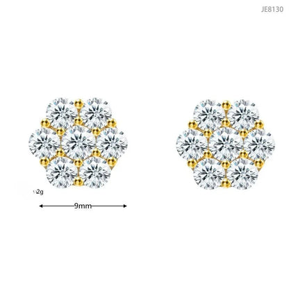 925 Silver Flower Shape Moissanite Look Earrings Unisex Jewelry - CaratixJewelry