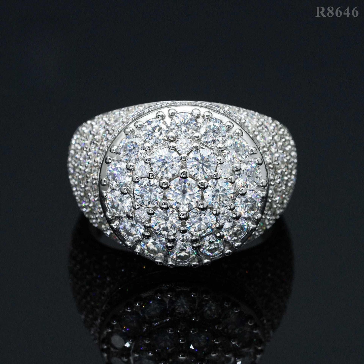 Men’s Moissanite Hip Hop Ring | S925 Silver Full Iced Out Rapper Jewelry - CaratixJewelry