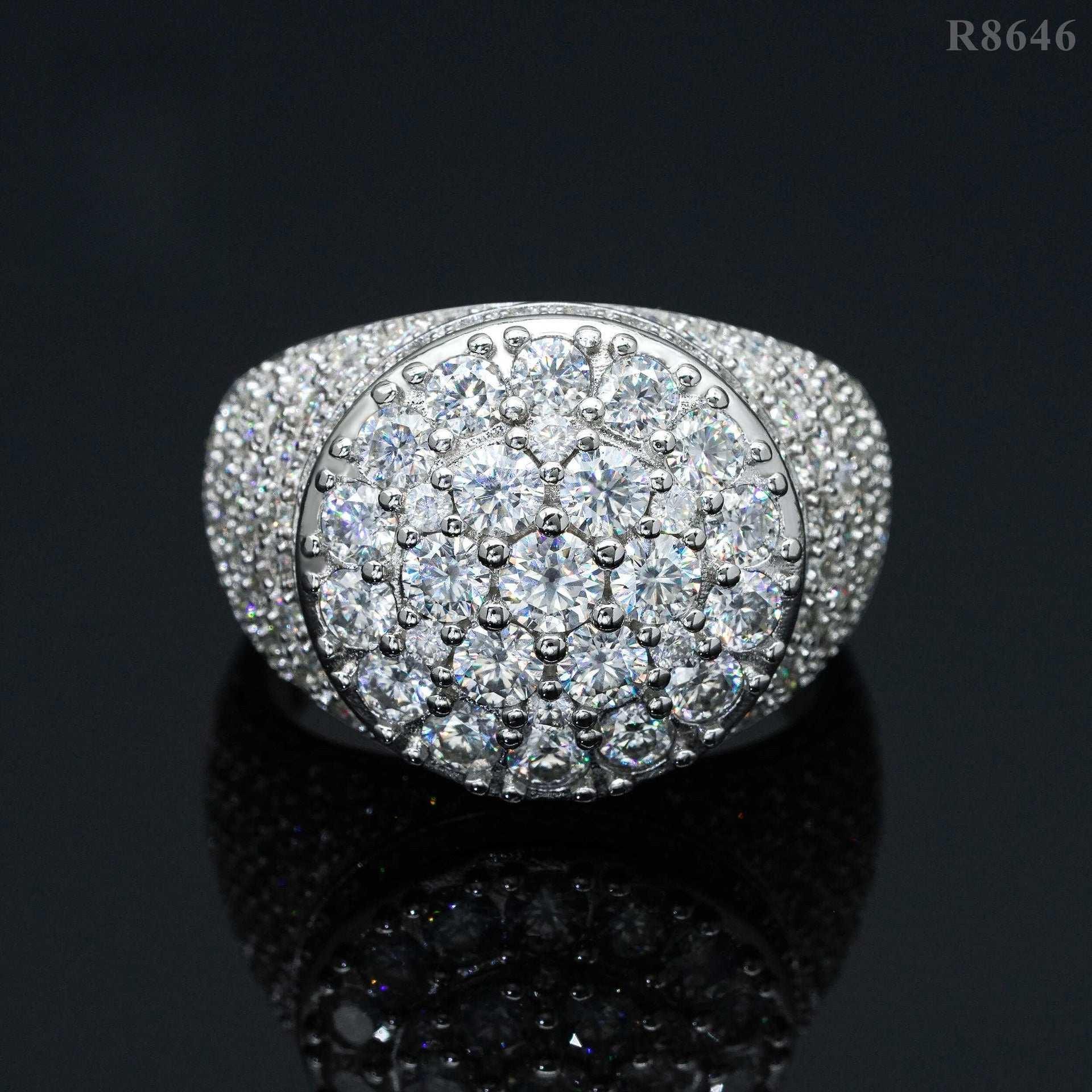 Men’s Moissanite Hip Hop Ring | S925 Silver Full Iced Out Rapper Jewelry - CaratixJewelry