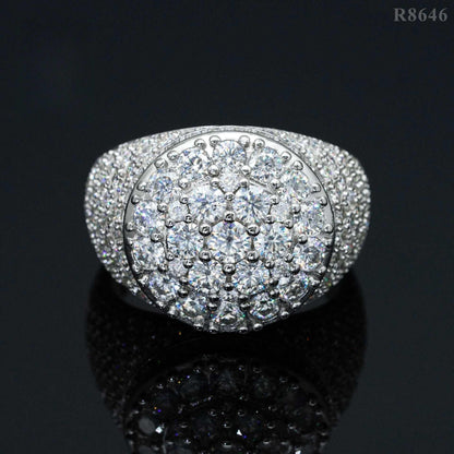 Men’s Moissanite Hip Hop Ring | S925 Silver Full Iced Out Rapper Jewelry - CaratixJewelry