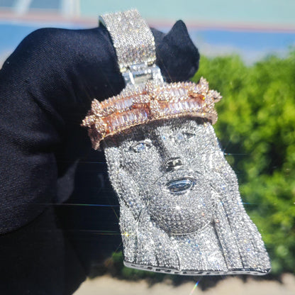 Hip Hop Jesus Clover Pendant Necklace | Iced Out Zircon Cross Design | Trendy Street Style Jewelry for Men