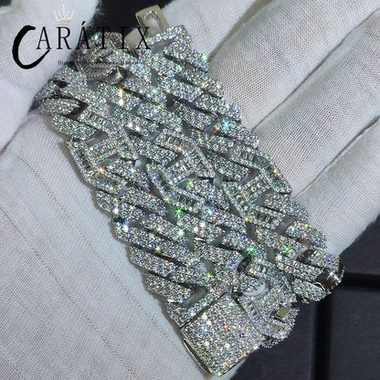 CARÁTIX Chunky Rhombus Cuban Link Chain Necklace – Micro Pave Iced Out Zircon Pig Nose Hip Hop Jewelry for Men & Women | Gift