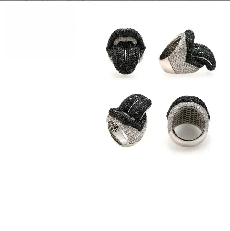Black Moissanite Men’s Ring | S925 Silver Hip Hop Fashion Jewelry - CaratixJewelry