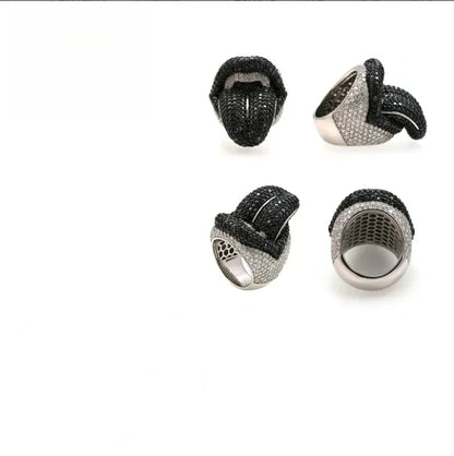 Black Moissanite Men’s Ring | S925 Silver Hip Hop Fashion Jewelry - CaratixJewelry