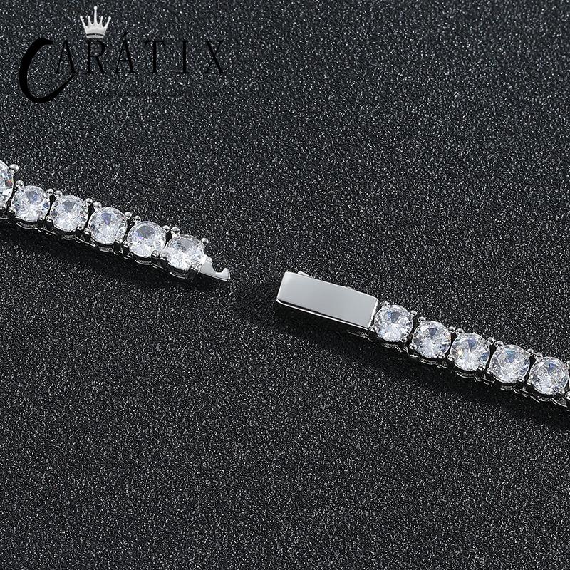 CARÁTIX Heart Tennis Chain | 5A+ CZ Iced Out Hip Hop Choker Necklace for Men & Women