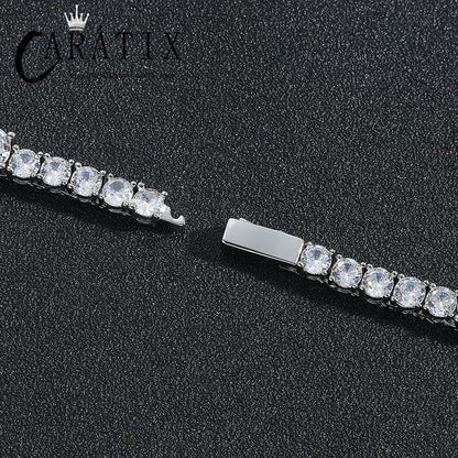 CARÁTIX Heart Tennis Chain | 5A+ CZ Iced Out Hip Hop Choker Necklace for Men & Women