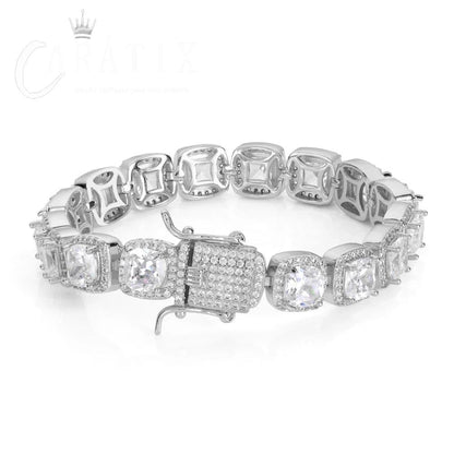 CARÁTIX - New 10mm Cluster Tennis Chain Bracelets Bling Girls Crystal Sugar Zirconia Jewelry Bracelet for Women Valentine's Day Gift for Men & Girls & Boys Mothers' Day Gift #Springtok