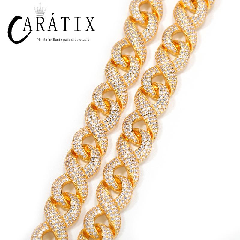 CARÁTIX Infinity 8 Shape Cuban Link Chain Necklace – 3A+ CZ Iced Out Hip Hop Bling Jewelry for Men | Solid Rapper Gift
