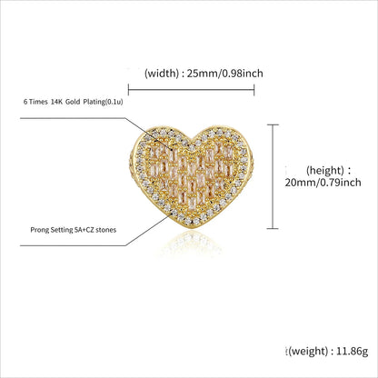 Iced Out Heart Ring for Men & Women | Full Pave Zirconia Band | Caratix