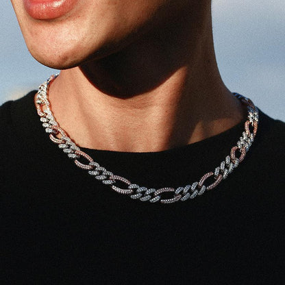 CARÁTIX 3:1 Figaro Link Chain | 3A+ CZ Iced Out Hip Hop Choker Necklace for Men & Women - CaratixJewelry