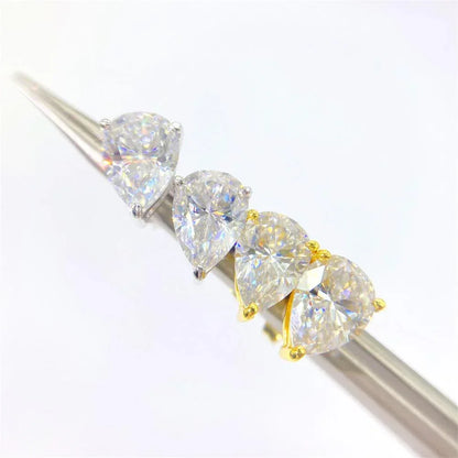 S925 Silver Pear Shape Moissanite Look Earrings for Women - CaratixJewelry