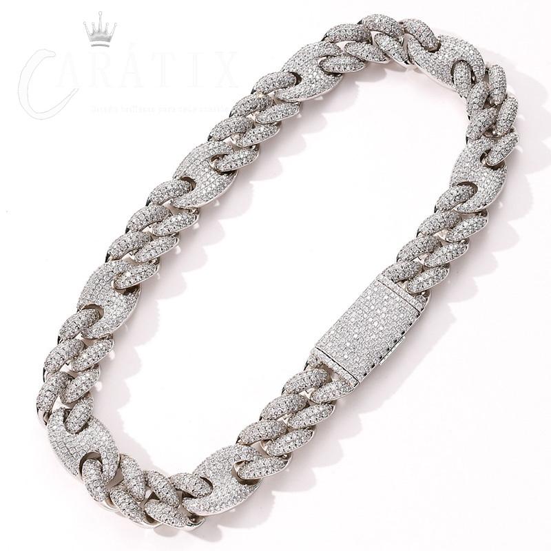 CARÁTIX 20mm Coffee Bean Cuban Chain | CZ Iced Out Hip Hop Necklace for Men