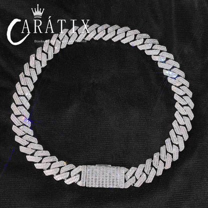 CARÁTIX 20mm Iced Out Cuban Link Chain Necklace – 5A+ CZ Rhombus Hip Hop Bling Jewelry for Men | Rapper Gift