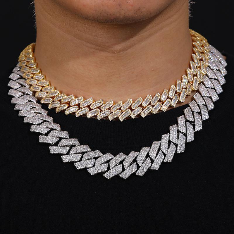 CARÁTIX 20mm 4-Row Rhombus Cuban Chain | CZ Iced Out Miami Link Hip Hop Necklace for Men - CaratixJewelry