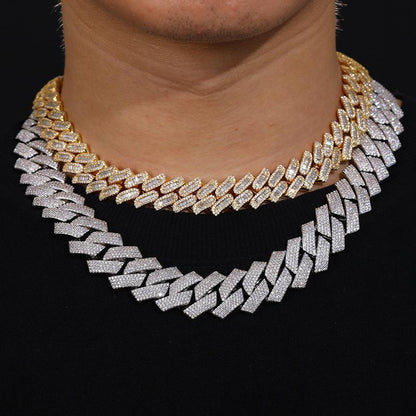 CARÁTIX 20mm 4-Row Rhombus Cuban Chain | CZ Iced Out Miami Link Hip Hop Necklace for Men - CaratixJewelry