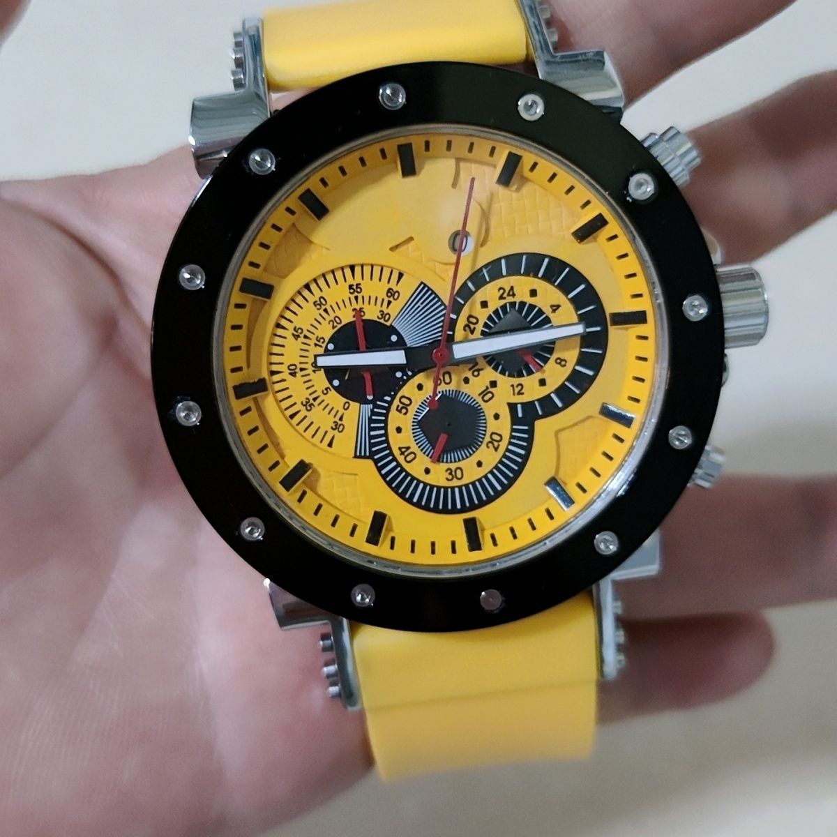 Multi-Function Chronograph Big Face Watch Silicone Band | Caratix