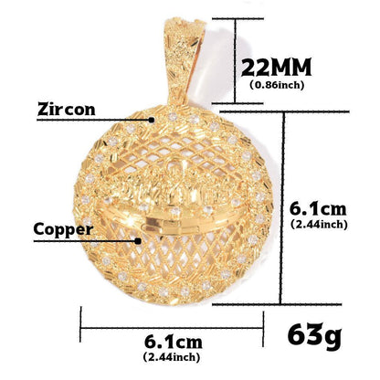 Trendy Jesus Disc Pendant | Iced Out Synthetic Moissanite Necklace | Street Style for Men