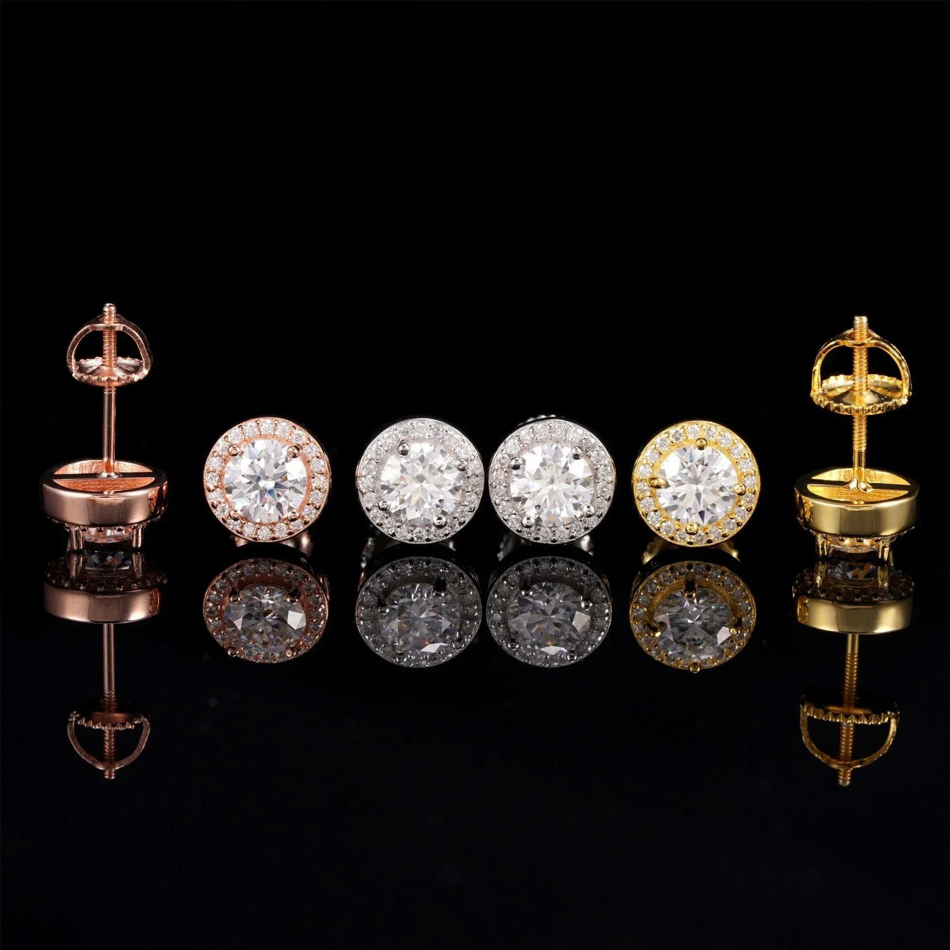 S925 Silver 8mm Moissanite Look Round Stud Earrings - CaratixJewelry