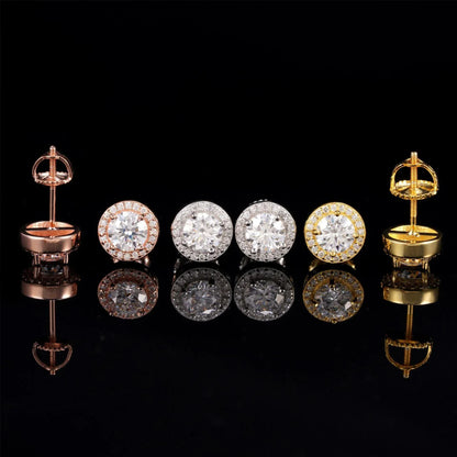 S925 Silver 8mm Moissanite Look Round Stud Earrings - CaratixJewelry