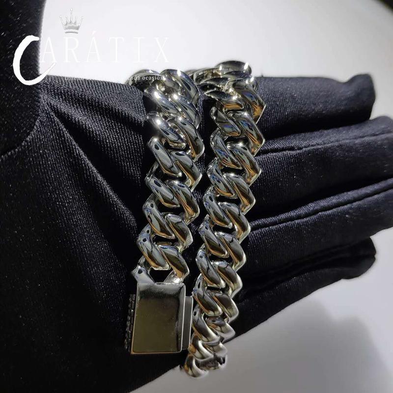 CARÁTIX 7"-26" Miami Curb Cuban Link Chain Necklace – Iced Out CZ Hip Hop Jewelry with Openable Lock for Men & Women