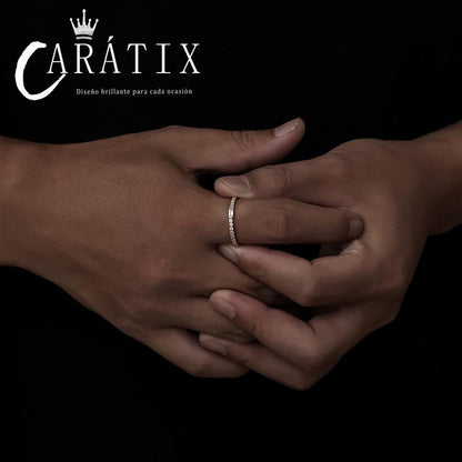 CARÁTIX Square Couple Ring | Plated Unisex Hip Hop Jewelry for Men & Women